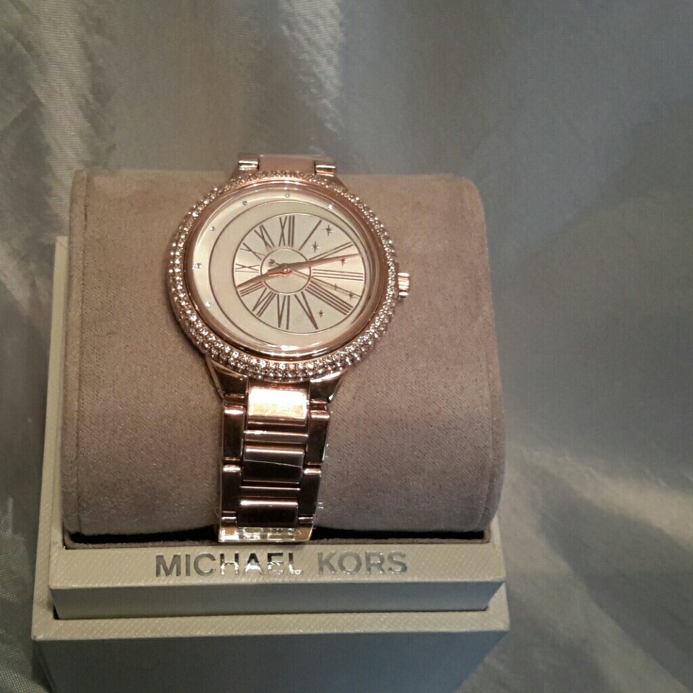 MK rose gold tone Luna watch - Picture 3 of 4
